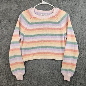 AE Cropped Knit Crew Neck Sweater Women's Small Ribbed Y2K Cozy American Eagle